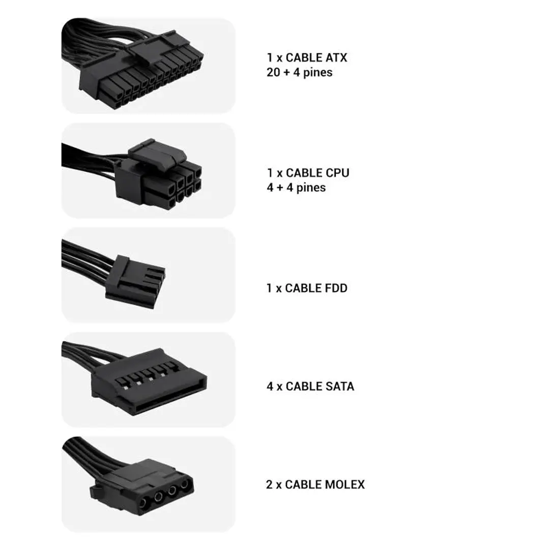 CoolBox Fuente.Alim 20+4 pin ATX BASIC 500W 4