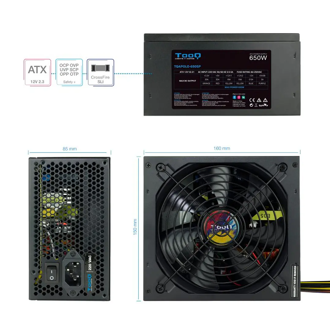 Tooq Fuente Alimentación TQAPOLO-650SP 650W 2