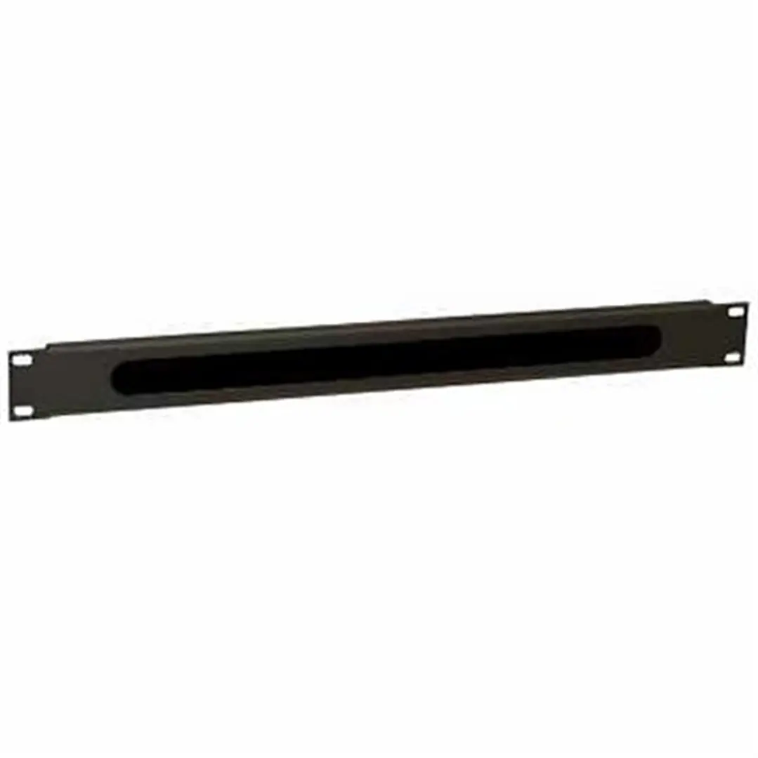 WP Guía Cable con cepillo 1U black  RAL 9005 1