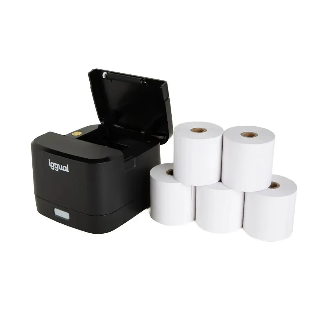 iggual Kit impresora térmica TP EASY 58 + 5 rollos 2