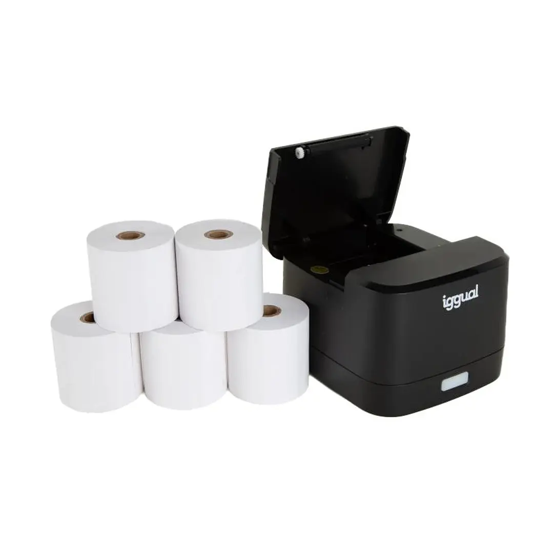 iggual Kit impresora térmica TP EASY 58 + 5 rollos 4