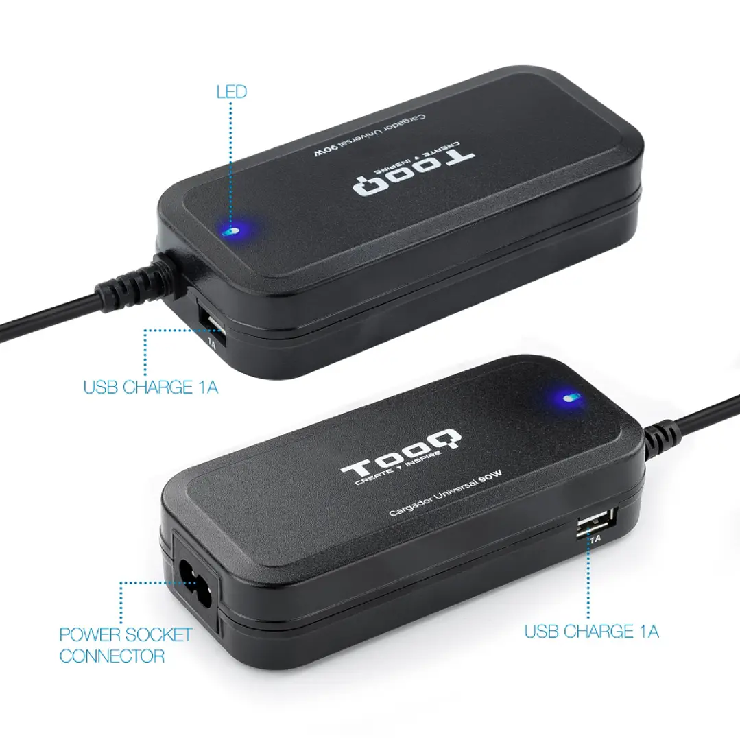 Tooq Cargador universal portátil automático 90w 3