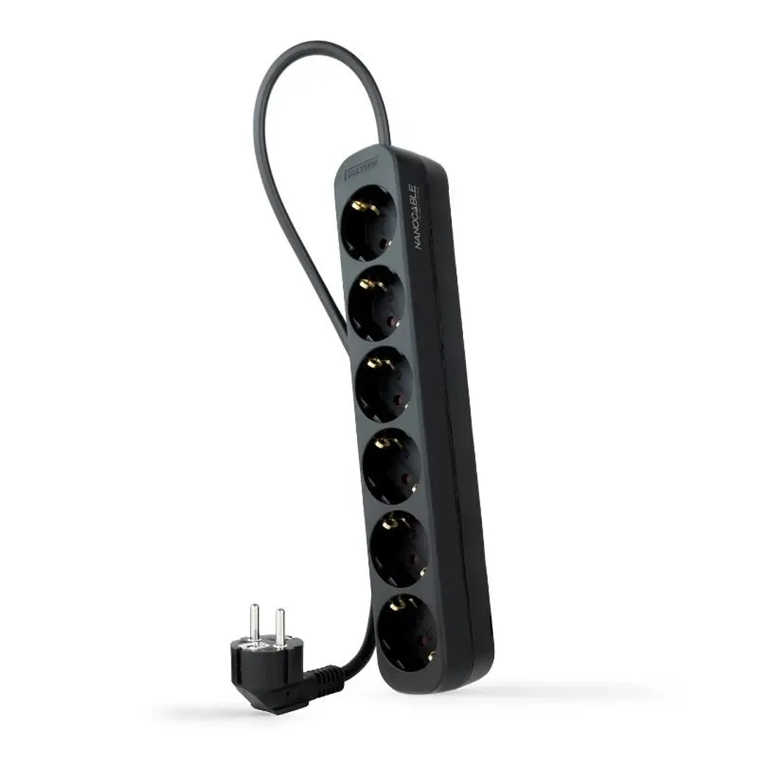 Nanocable Regleta de Enchufes 6 Tomas 1.4 m Negro 1