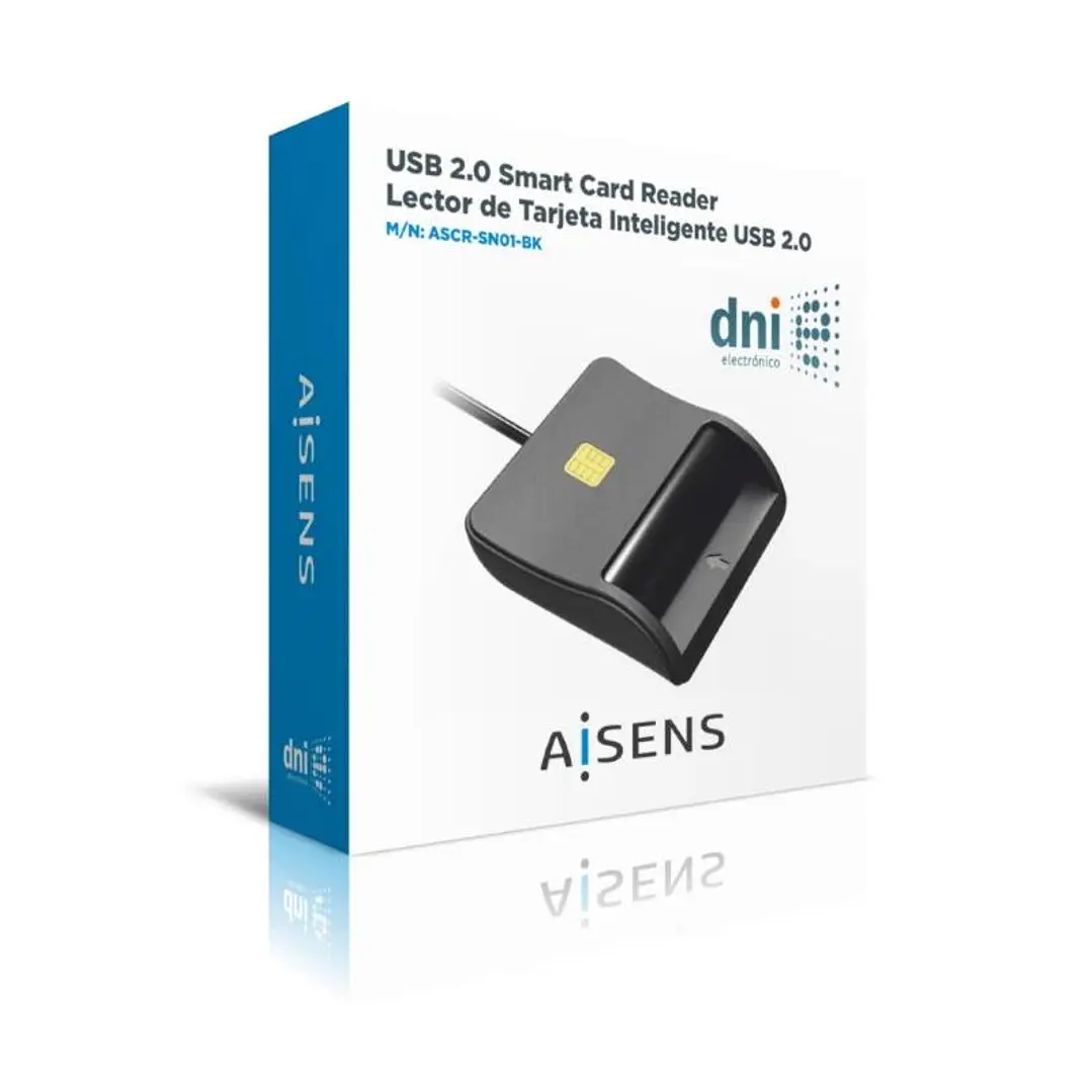 Aisens Lector Tarjetas Inteligente DNI Negro 3