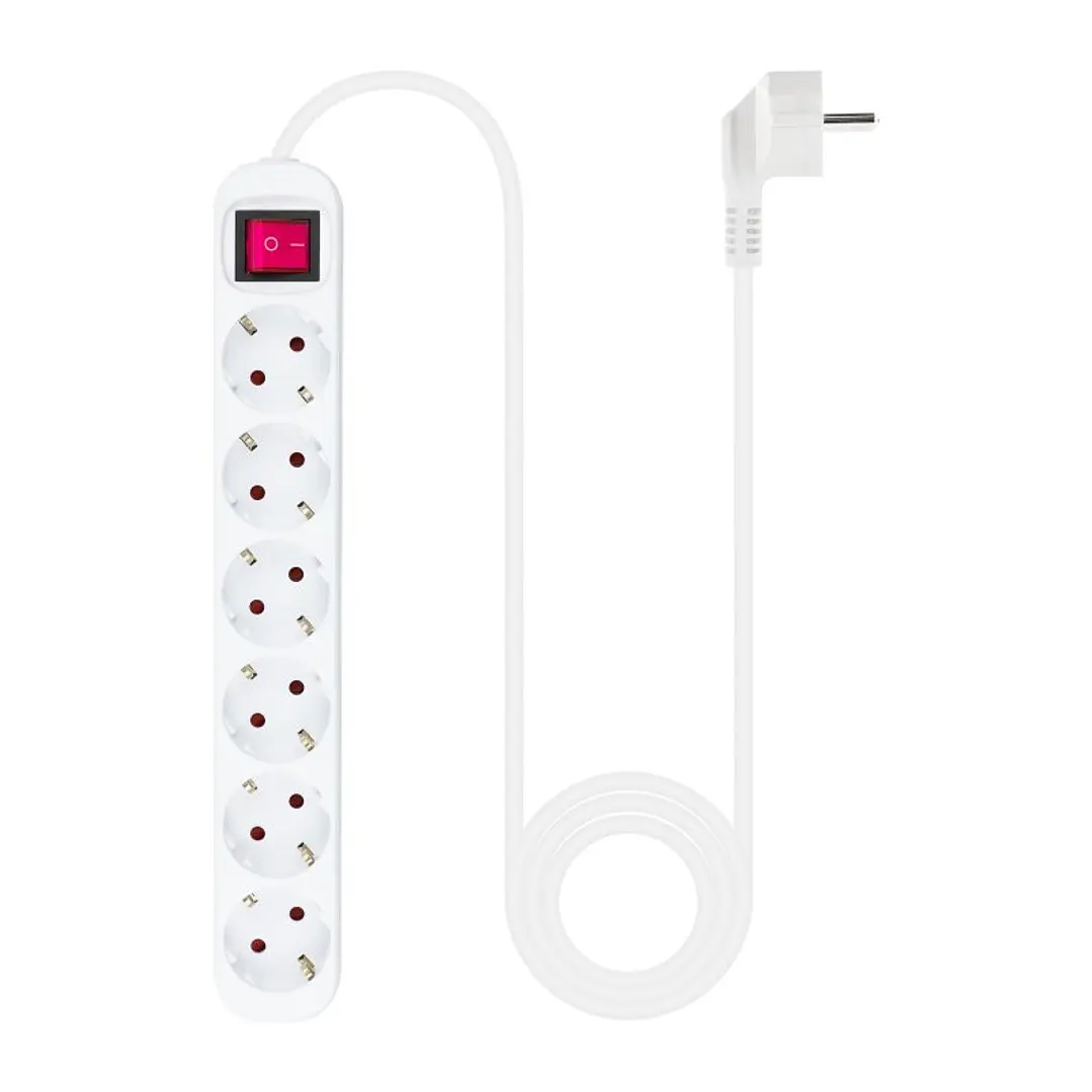 Nanocable Regleta 6 tomas con interruptor Blanca 1
