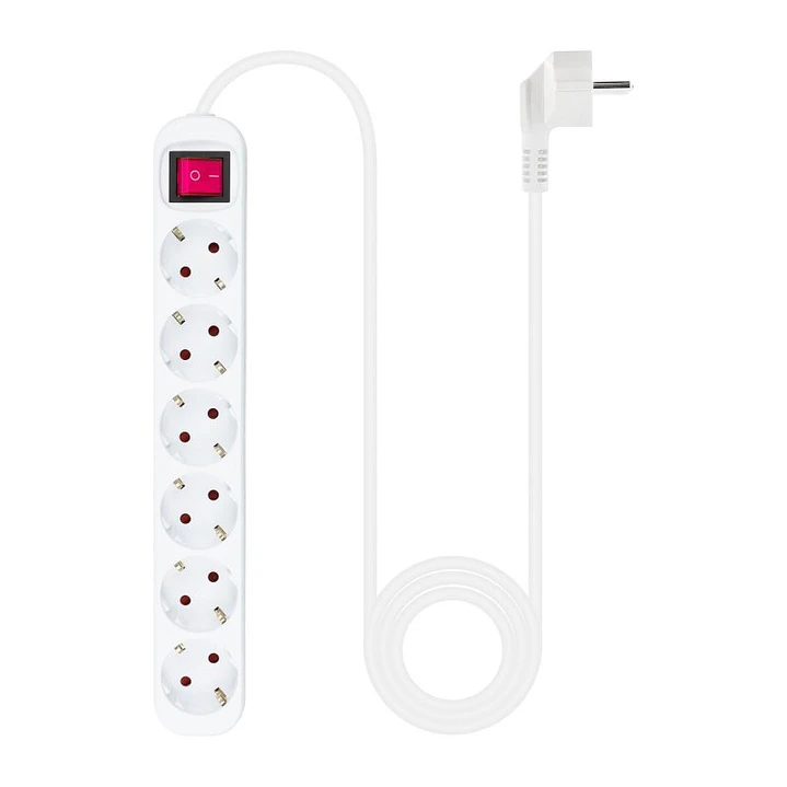 Nanocable Regleta 6 tomas con interruptor Blanca 1