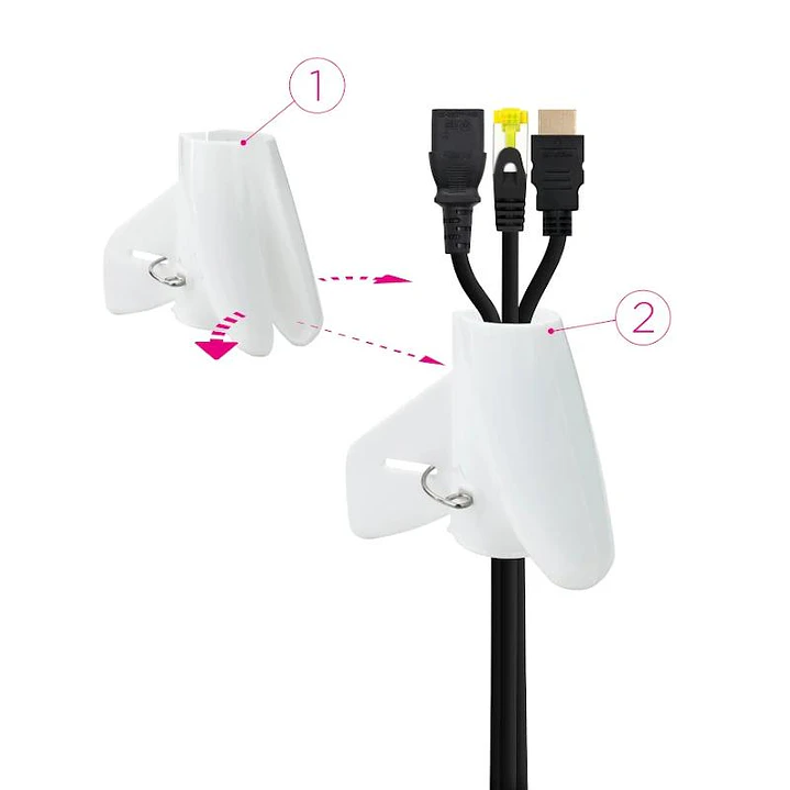 Nanocable Organizador cables flex. 25mm 1 M Blanco 2