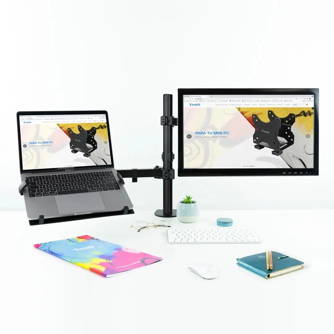 Tooq DB1200TN-B Soporte mesa monitor/portátil 3