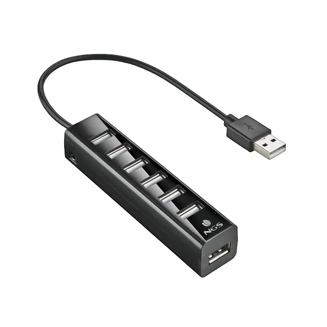 NGS Hub 7 puertos 2.0 con adap.corriente 3