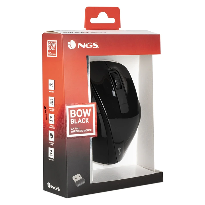 NGS Ratón Inalámbrico 2.4 GHz BOWBLACK16000DPI Neg 4