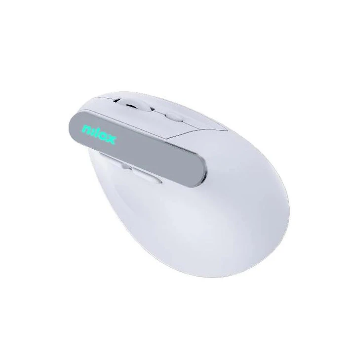 Nilox Ratón Wir Vertical Rec. Silen 1600DPI Blanco 2