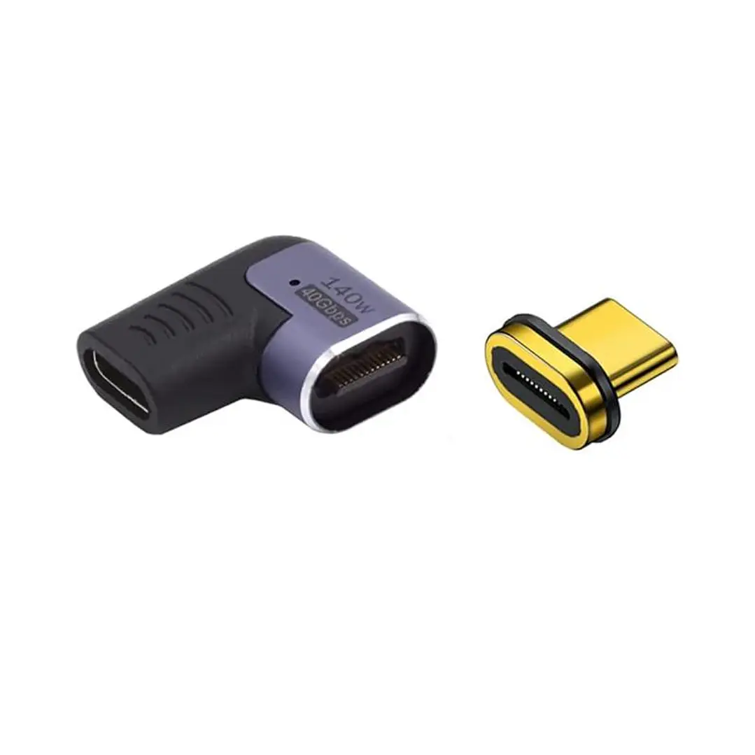 EWENT Adaptador Magnético USB-C  90ºUSB4 PD 140w 2
