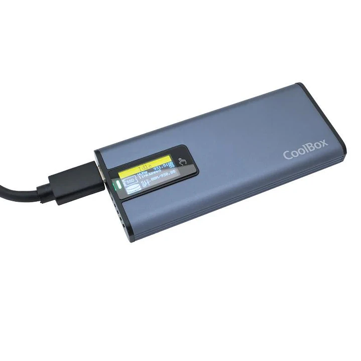 Coolbox CAJA SSD M.2 NVME/SATA LCD MINICHASE PS32 2