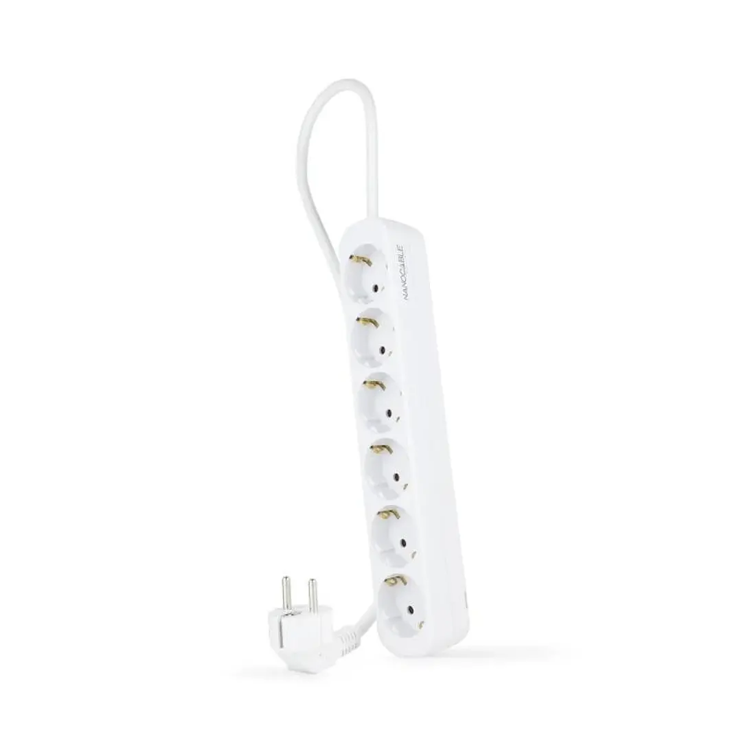 Nanocable Regleta de Enchufes 6 Tomas 1.4 m Blanco 1