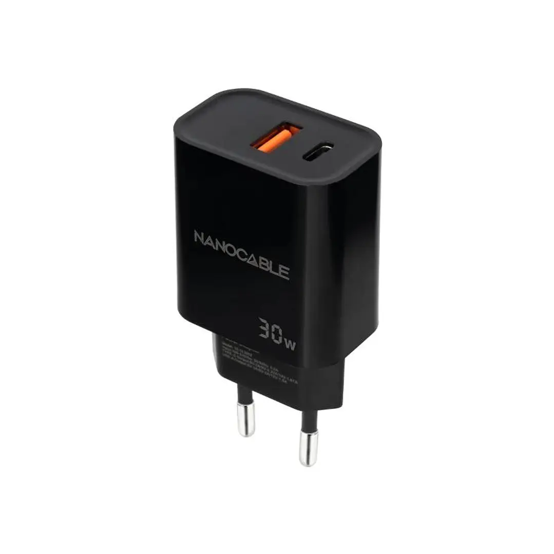 Nanocable Cargador USB-C/PD+USB-A/QC 30W Negro 2