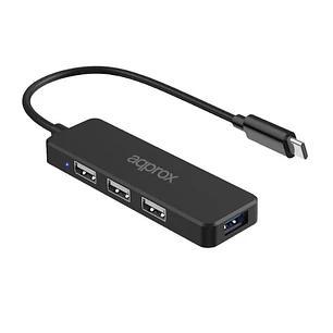 APPROX Hub USB Tipo-C 3USB 2.0 + 1Puerto USB 3.0