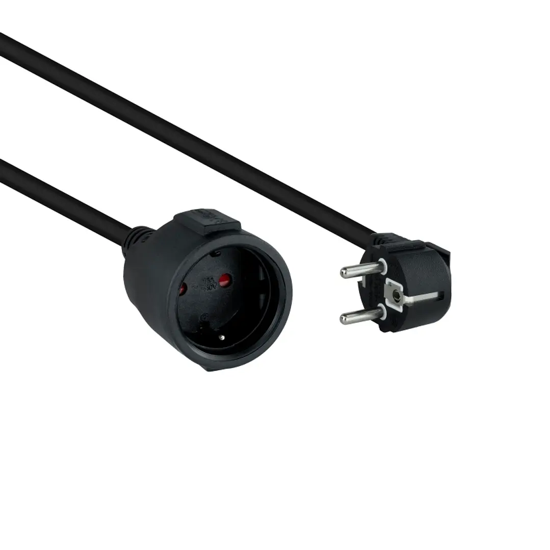 Nanocable Cable Alim. Alargador schuko negro 2 M 1