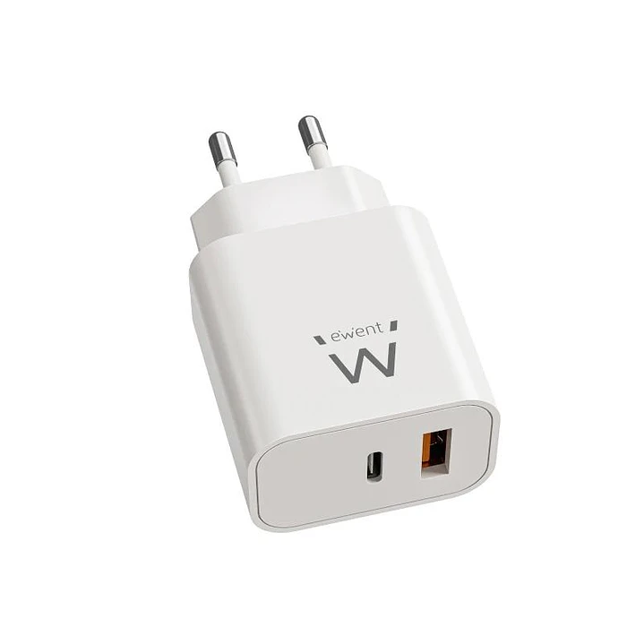 EWENT EW1318 Cargador rápido USB-C PD 20W USB-A QC 1