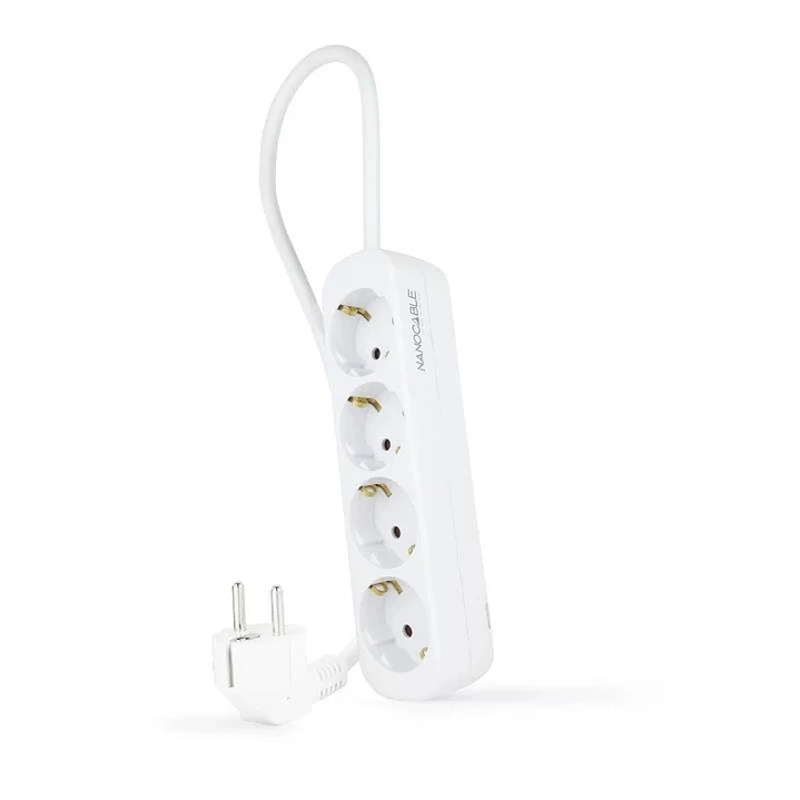 Nanocable Regleta de Enchufes 4 Tomas 1.4 m Blanco 1