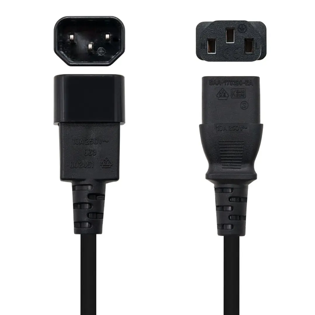 Nanocable Cable Alimentacion CPU, C13/H-C14/M, 3.M 2