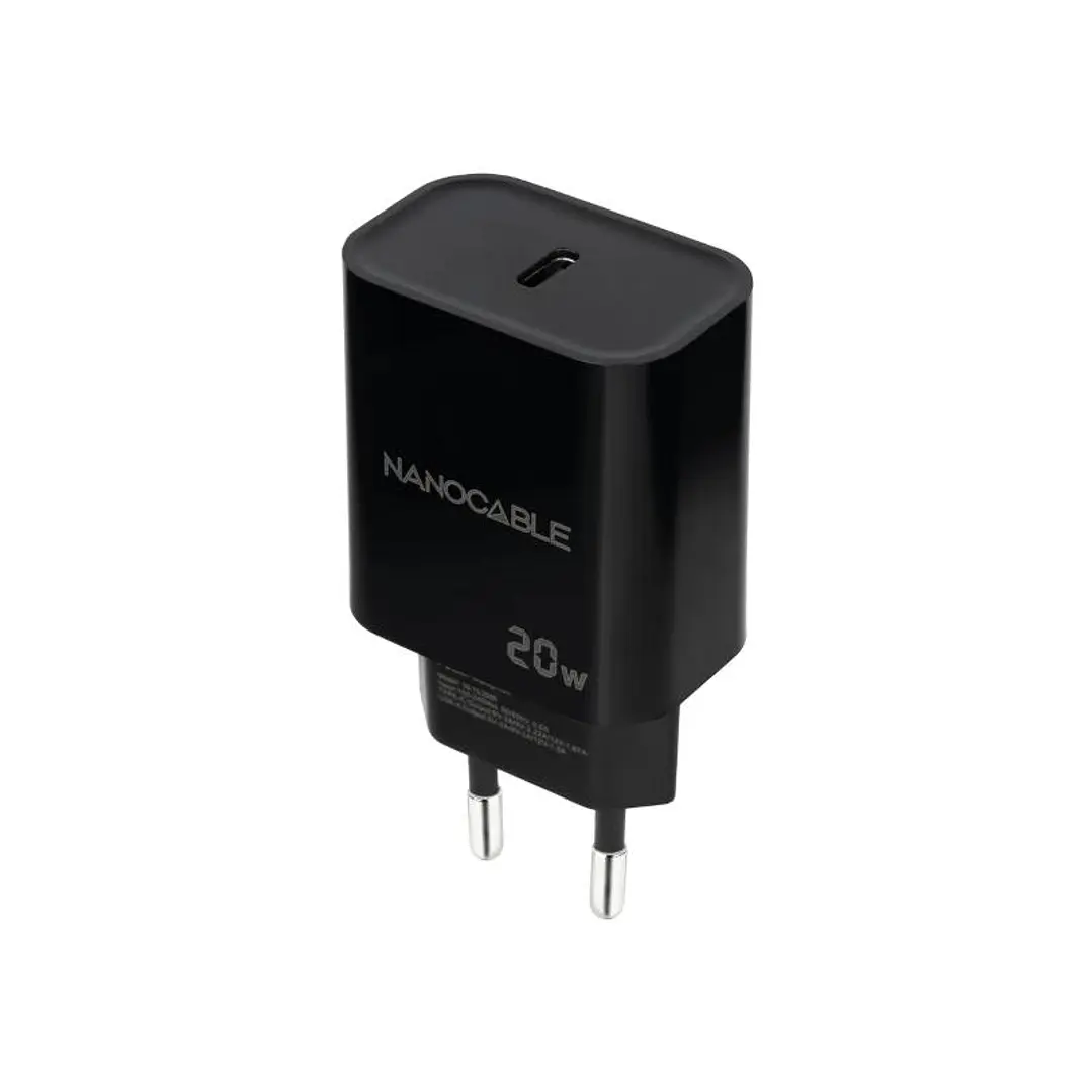 Nanocable Cargador pared USB-C PD 20W Negro 2