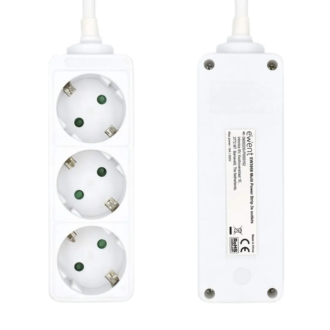 Ewent Ew3958 Regleta 3 tomas Blanco 2