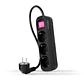 Nanocable Regleta 3 Tomas Interruptor Negro - Thumbnail 1