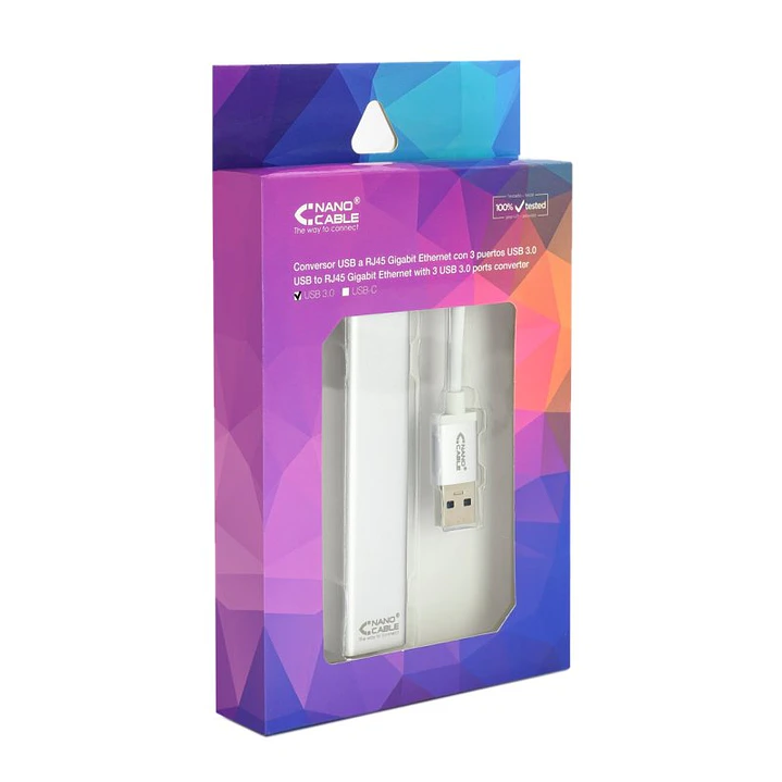 Nanocable Conversor USB 3.0 Ethernet + 3xUSB 3.0 3