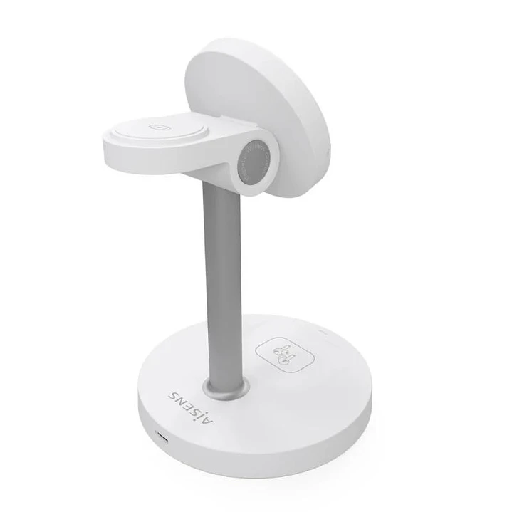 Aisens Cargador Inalámbrico USBC 15W 3 en 1 Blanco 3