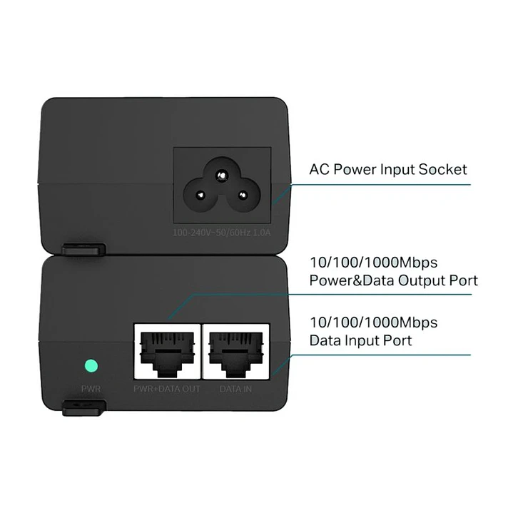 TP-Link PoE160S Inyector PoE+ 2xGb 3