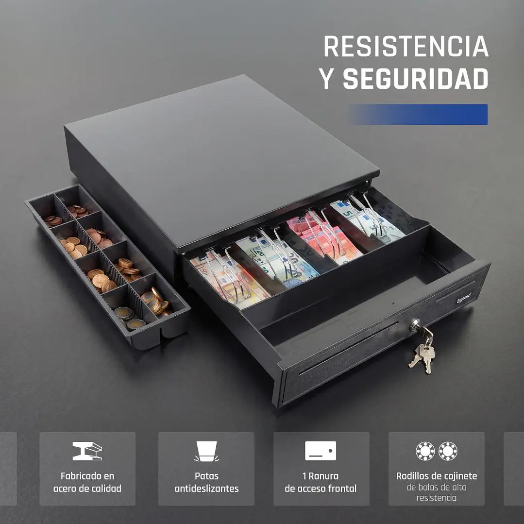 iggual Cajón portamonedas IRON-20 42cm 4+8 negro 3
