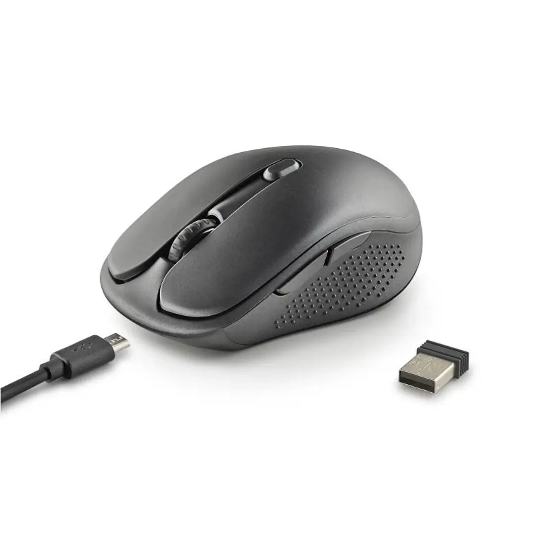 NGS Raton Inalambrico Recargable Silencioso Negro 2