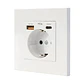 Nanocable Base Pared toma SCHUKO 2USB-C PD20W - vignette 1