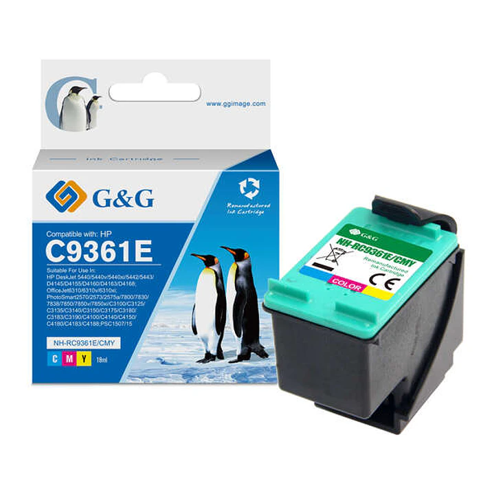 G&G HP 342 Color Cartucho de Tinta Remanufacturado - Reemplaza C9361EE 1