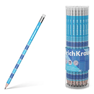 Erichkrause 2x2 Lapiz de Grafito HB con Goma de Borrar - Madera Seleccionada - Decorado con las Tablas de Multiplicar - Facil Afilado - Color Azul