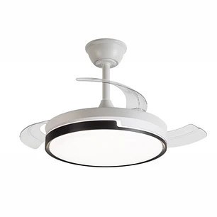 Daewoo Ventilador de Techo de 90cm - 30W - Aspas Retractiles - Luz LED Integrada - Incluye Kit de Instalacion - Ultra Silencioso - Temporizador - 6 Ve