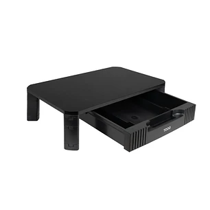 Tooq Soporte Elevador para Monitor o Portatil - Cajon de Gran Capacidad - Almohadillas Antideslizantes - Regulacion de Altura - Peso Max. 20kg - Color