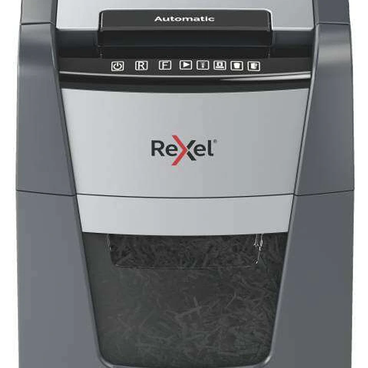Rexel Optimum Autofeed 100M Destructora Automatica de Microcorte P-5 - Autoalimentacion 100 Hojas, Manual 6 Hojas - Ultrasilenciosa - Color Gris/Plata 1