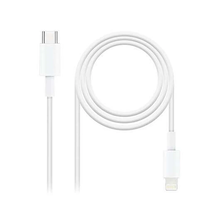Nanocable Cable USB-C Macho a Lightning Macho 1m - Color Blanco 1