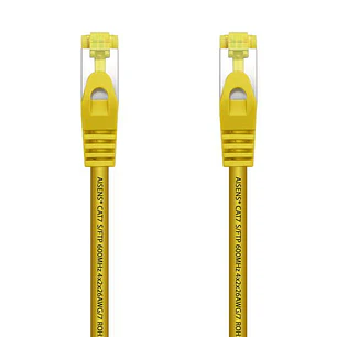Aisens Cable de Red Latiguillo RJ45 LSZH Cat.7 600 MHz S/FTP PIMF AWG26 - 25cm - Color Amarillo