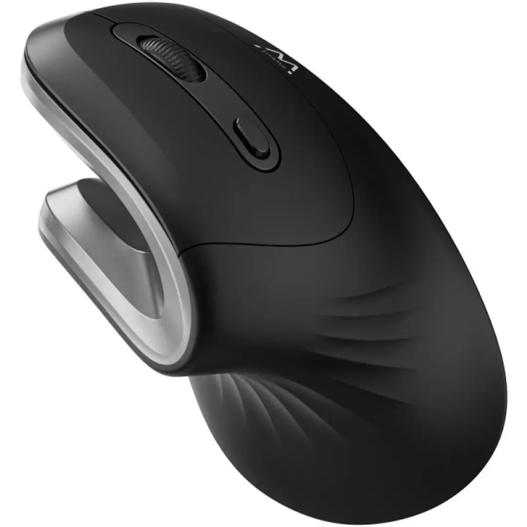 Ewent Raton Inalambrico - Ergonomico - Agarre Vertical - 1000dpi - USB-A 2.4Ghz - 3 Botones - Color Negro/Gris 1