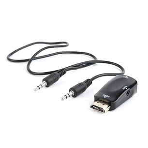 Gembird Adaptador HDMI a VGA y audio, negro