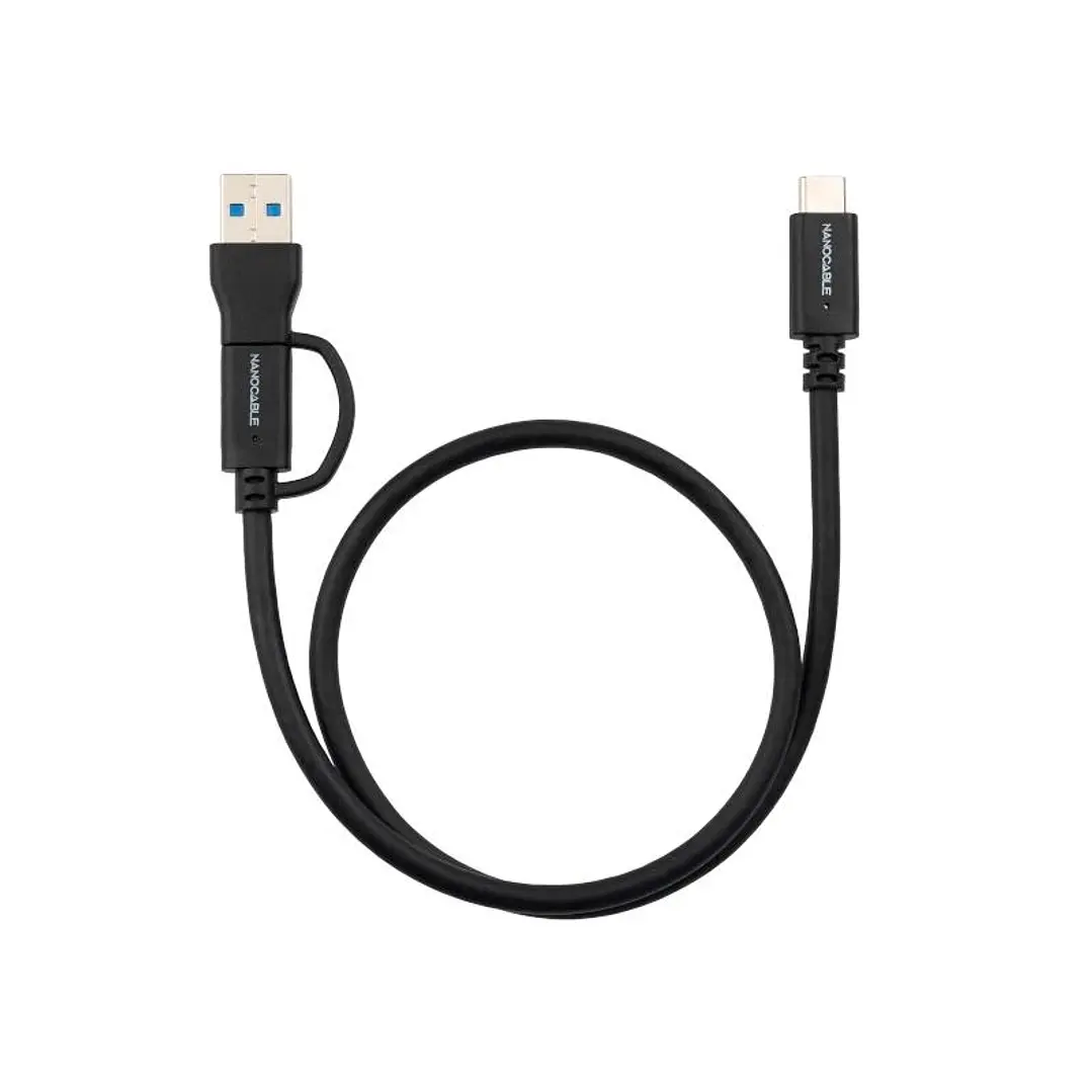 Nanocable Cable USB-C+USB-A/USB-C 3.2 GEN2 1 M 1