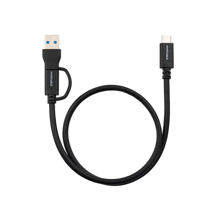 Nanocable Cable USB-C+USB-A/USB-C 3.2 GEN2 1 M 1