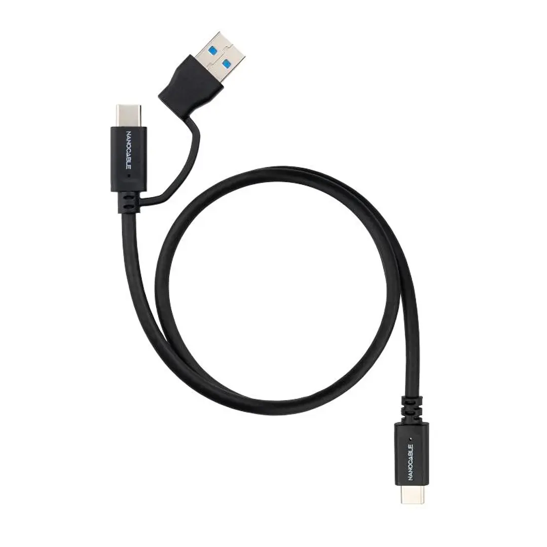 Nanocable Cable USB-C+USB-A/USB-C 3.2 GEN2 1 M 2