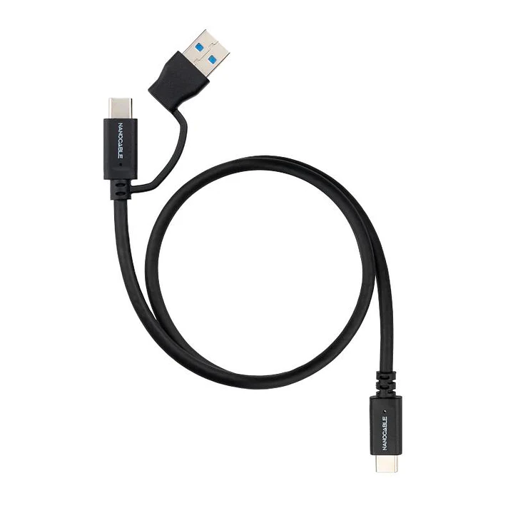 Nanocable Cable USB-C+USB-A/USB-C 3.2 GEN2 1 M 2
