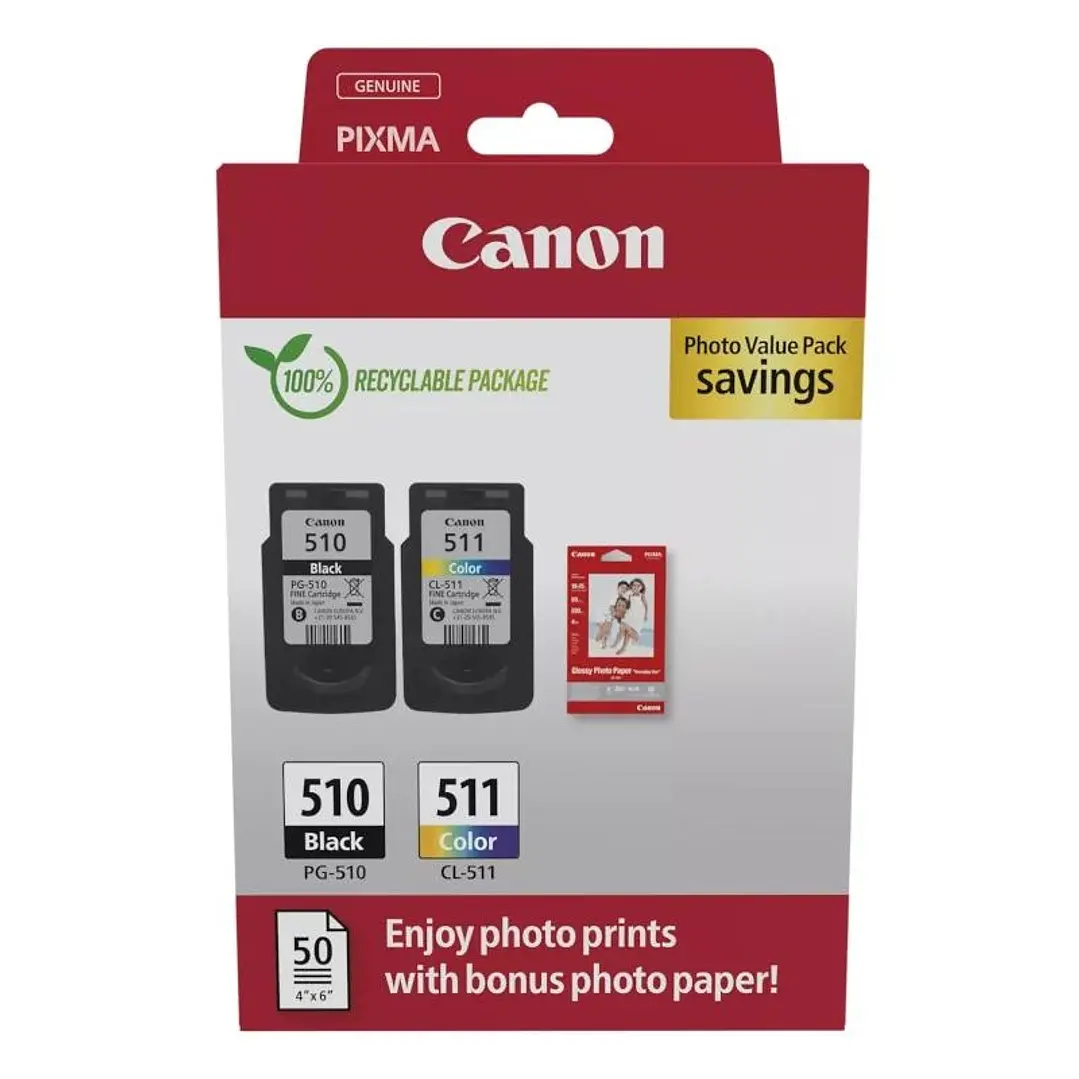 Canon Cartucho MultiPack PG-510/CL511+papel 1