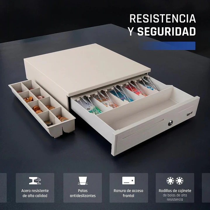 iggual Cajón Portamonedas IRON-50W 42cm 5+8 blanco 3