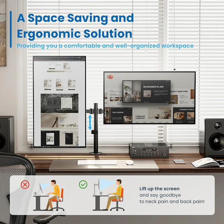 EWENT EW1512 Soporte mesa 2 monitor 13-32
