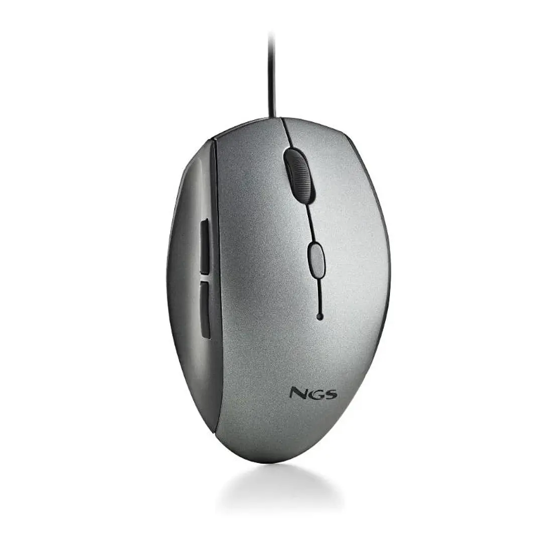 NGS WIRED ERGO SILENT MOUSE + USB TYPE C ADAP GRAY 1
